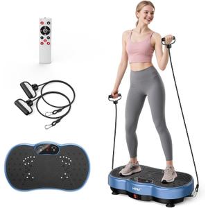 Vibration Plate Exercise Machine - 300 lbs Weight Capacity, 120 Speed Levels, 9 Workout Modes for Home Fitness, Muscle Toning & Weight Loss (Blue)