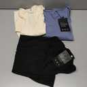 Ficerd 3 Pack Women's Short Sleeve Cotton T-Shirts V Neck Ribbed Slim Fit Tops Ladies' Casual Summer Basic Tee Small