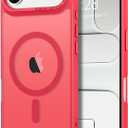 Hython Case for iPhone Air Case Magnetic Translucent Matte Phone Cases 6.5" [Compatible with MagSafe] Thin Slim Fit Shockproof Bumper Hard Protective Cover for Women Men Girls, Frosted Red