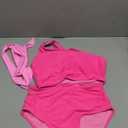 Herseas Women's One Bow Shoulder Bikini Sets 2 Piece Ruched Swimsuit Elegant Bathing Suit Size S