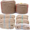 Jute Rope,1/2 inch x 50 FT Natural Twisted Manila Heavy Duty Hemp Ropes for Crafts,Swing for Tree,Gardening, Bundling, Hammock, Nautical, Tug of War, Railings, Home Decorating