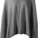 Fomolom Women Ponchos Sweater Versatile Lightweight Solid Knitted Shawl Wrap Scarf Cape Accessories for Womens