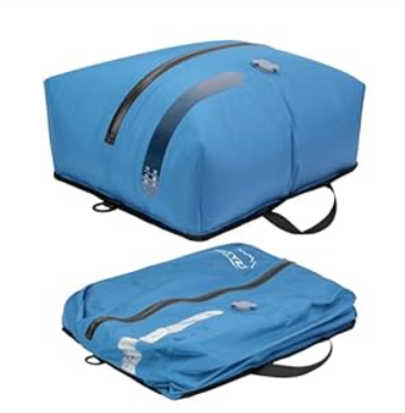 ONTYZZ Travel Vacuum Compression Bags 12 inch Space Saver Bags Vacuum Travel Case with IP67 Waterproof Zipper for Socks, Underwear, One Bag, Blue