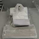 100 Pcs Frosted Plastic Gift Bags with Handles for Small Business Clear Shopping Bags with Cardboard Bottom, 4 Sizes