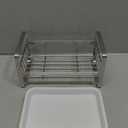 TEZZ Sponge Holder for Kitchen Sink, Stainless Steel Kitchen Storage Sink Caddy for Organizing Sponge, Brush & Dish Soap Dispenser, Sink Organizer Rack with Adhesive or Counter top, Silver