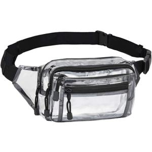 Clear Fanny Pack Stadium Approved Multi-purpose Waist Bag for Work,Travel & Sporting Event