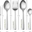 Alata Cube 65-Piece Forged Stainless Steel Flatware Set Cutlery Set with Utensil-Serving Set, Silverware Set Service for 12, Mirror Finish, Dishwasher Safe