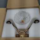 Antique 2-Light Wall Sconce Modern Bathroom Vanity Light Gold Wall Light Made of Metal Body and Pressed Patterned Glass Retro Vanity Light for Bedroom, Bathroom, Doorway, Foyer, Hallway (Brass)