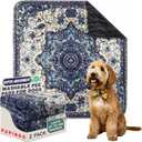 Vintage Washable Pee Pads for Dogs, Non-Slip and Leak-Proof Pee Mat, Persian Style Reusable Puppy Pee Pads 35"x 35"