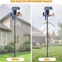 Squirrel Baffle for Bird Feeder Pole - Dynamic Steel Spring-Loaded Wobble Defense, 0.32" Thick Anti-Chew Polycarbonate Guard, Fits 0.4"-1" Round Poles Only, 19 Inch, Metal Buckle, Clear