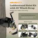 Muddy Hunting Ladderstand Tree Stand Installation Hoist Kit with 25 Foot Heavy Duty Winch Strap, Solid Steel Winch, and Pully System, One Size