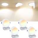Ensenior 4 Pack 6 inch Gimbal Led Recessed Lighting, 90 Rotatable and 5CCT Selectable, Dimmable Eyeball Recessed Lights, Angled Adjustable Ceiling Downlight, 1200LM, 12W=115W-ETL&FCC Certified