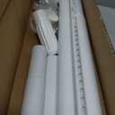 MEXAU White Tension Curtain Rods 41-146 In Extra Long Outdoor Patio Curtain Rods No Drilling Adjustable Heavy Duty Tension Rods for Windows Bathroom Living Room Curtains, Rod Diameter 1.26In