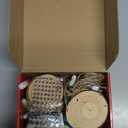 Natural Wood Slices for Crafts, 20 Pcs 3-4 Inch Unfinished Wooden Circles with DIY Painting Kit, Christmas Stencils, Wood Ornaments for Holiday Decor, Wedding, Adult Crafting & Art Projects