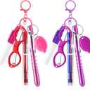 Geiserailie 14 Pcs Nurse Pen Set CNA Week Two Colors Pink Purple Include Permanent Marker Pen Lights Retractable Ballpoint Keychain Clip Foldable Scissors LED Flashlight Keychain for Nurses