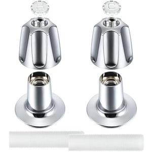 Enhon Bathtub and Shower 2 Handle Remodel Trim Kit Compatible with Pfister Verve Tub Shower, Bathtub Faucet Knob Replacement Include 1 Hot 1 Cold 2 Flanges (Polished Chrome) - Amazon.com