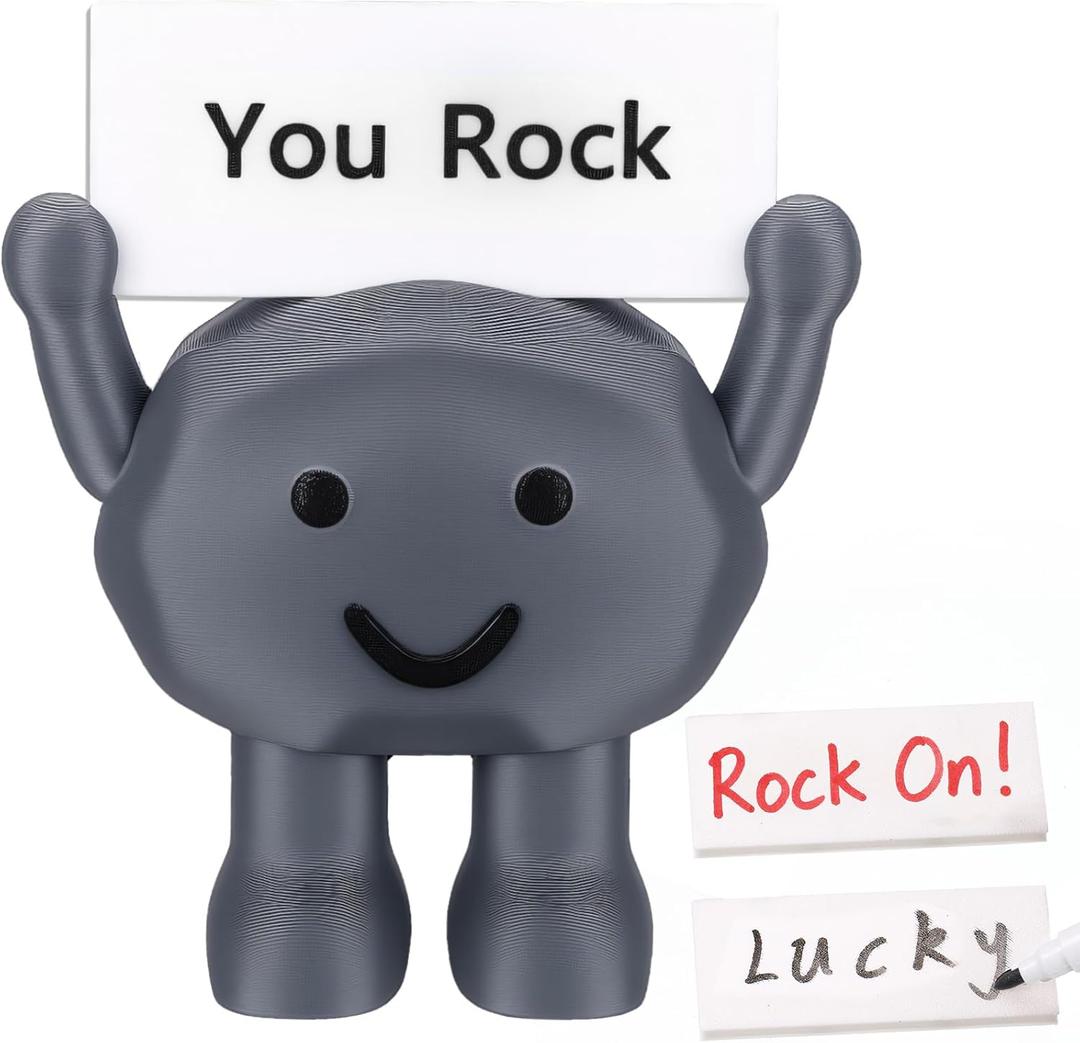 1 Set 15 Pcs 4 inch You Rock Toys Positive Gifts 3D Printed You Rock Figurines Decorations and Birthday Motivational Gifts for Colleague Staff Teacher with 6 Whiteboard and 8 Multicolor Pens