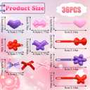 NAISKA 36Pcs Purple Bows Hair Clips Flower Hair Barretts Acrylic Hair Pins Silk Satin Hair Ribbons Ponytail Holder Accessories for Girls