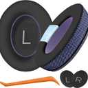 Cooling Gel Ear Pads Cushions Replacement, Replacement Earpads Cushions for Bose QC25/QC35/QC45/AE2/ AE2i/AE2w/Headphones, Earpads Cushions with Ice Silk Fabric - Black/Purple