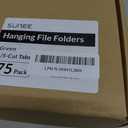 Hanging File Folders Letter Size - 100 Pack - 1/5 Cut Adjustable Tabs - Green Bulk File Folders with Tabs 8.5 X 11 Inches
