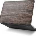 KECC Compatible with MacBook Air 13 inch Case 2010-2017 Release (Old Version) A1466 A1369 Italian Leather Hard Shell for MacBook Air 13.3 inch, Brown Wood Leather