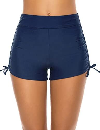 Lecieldusoir Women's Swim Shorts High Waisted Bathing Suit Bottoms Swimsuit Boy Shorts Swimwear Bikini Board Shorts. Size: L