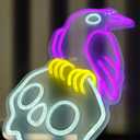 Crow Skull Christmas Neon Sign for Bedroom Dimmable Skull Light Horror Neon Signs Wall Decor Skull Lamp Led Neon Light for Man Cave Beer Bar Game Room Party Christmas Decor Gifts