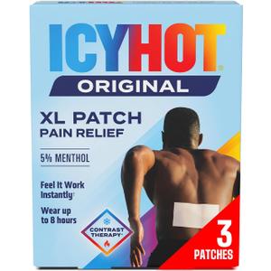 Icy Hot Orginal XL Pain Relief Patches, Powerful Targeted Relief for Back & Large Areas, 3 Count (Pack of 3)