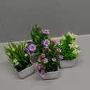 Der Rose 4 Pack Small Fake Plants Mini Artificial Faux Plants Indoor with Flowers Spring Decorations for Home Room Farmhouse Desk House Bathroom Decor