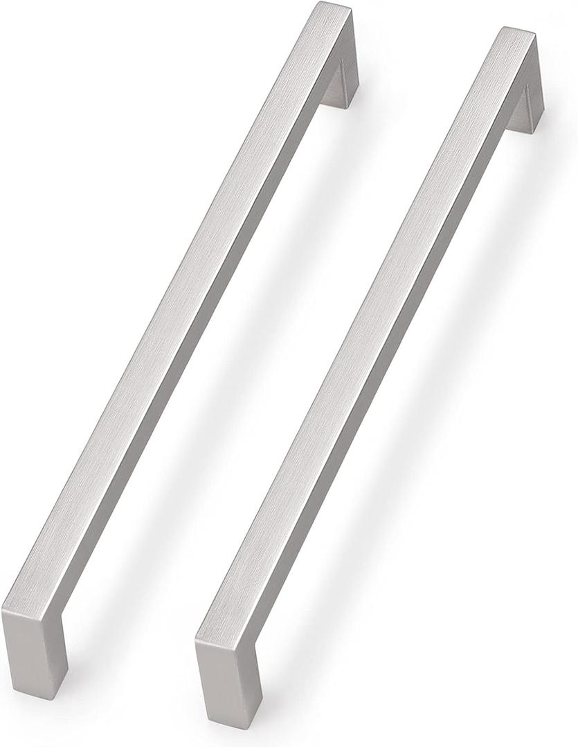 Probrico 30 Pack Kitchen Cabinet Drawer Handles Stainless Steel 10" Holes Distance Brushed Nickel Pulls 10.5" Total Length 30 Pack