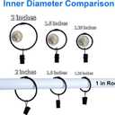 40 Pack 1.26 Inches Openable Curtain Rings with Clips, Drapery Metal Clip Iron Drapes Hangers Decorative for Windows Rods Rustproof, Black