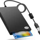 Floppy Disk Reader, 3.5 inch 1.44mb External USB Type A/C Floppy Disk Drive for PC, Laptop and Desktop Compatible with Windows 11/10/8/7/2000/XP, Not Compatible With Mac and Chrome, Black