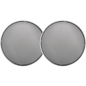 ACROPIX Universal 6" Car Speaker Grills Cover Mesh Round 6 Inch Audio Speaker Subwoofer Guard Protector Case Iron Plating Silver Tone Black - Pack of 2