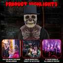 Bulex Skull Mask - Scary Full Head Skeleton Headgear - Realistic Halloween Cosplay Latex Horror Mask (Black)