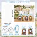 Chivertion 100 Set His Her Favorite Stickers with Popcorn Bags 5x11 Inch Treat Candy Cookie Bags for Bridal Shower Wedding Favor Treat Candy Stuffers Packaging(Blue,Ribbon)