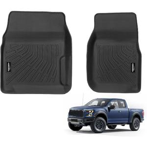 Tongama-Floor Mats for 1980-1996 Ford Bronco/F-150, 1980-1997 F-250/F350, All Weather TPE Floor Liners Protectors Interior Waterproof Accessories