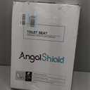 Angol Shiold Quiet-Close Molded Wood Toilet Seat with Non-Slip Adjustable Hinges, Anti-Pinch Bumpers, Easy Install & Clean Black, Elongated 18.5''