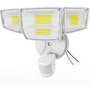 90W 10000LM LED Security Lights Motion Sensor Outdoor Lights, 4 Head Dusk to Dawn, 6500K Daylight Flood Lights Outdoor Motion Sensor, IP65 Waterproof, Motion Light for Outside, Garage, Yard, Porch (White)