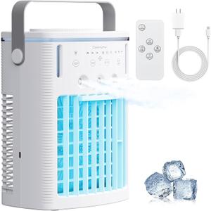 Portable Air Conditioners, 1000ml Portable AC Unit with Remote Control, Powerful 3 Speeds 7 Colors LED Evaporative Air Cooler with Timer, Personal Mini Air Conditioner Portable for Room Office Bedroom