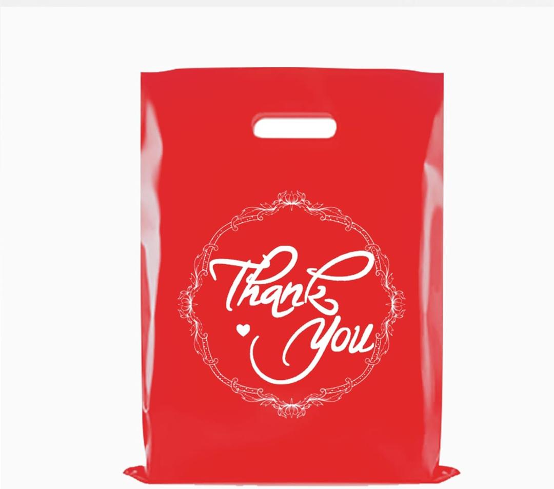3 x [Limited-Time Deal] 80 Pack (50+30) Pink Thank You Gift Bags - 9x12 Inch 1.57 Mil Thick with Handles, Reusable Retail Packaging for Boutique, Store & Wholesale