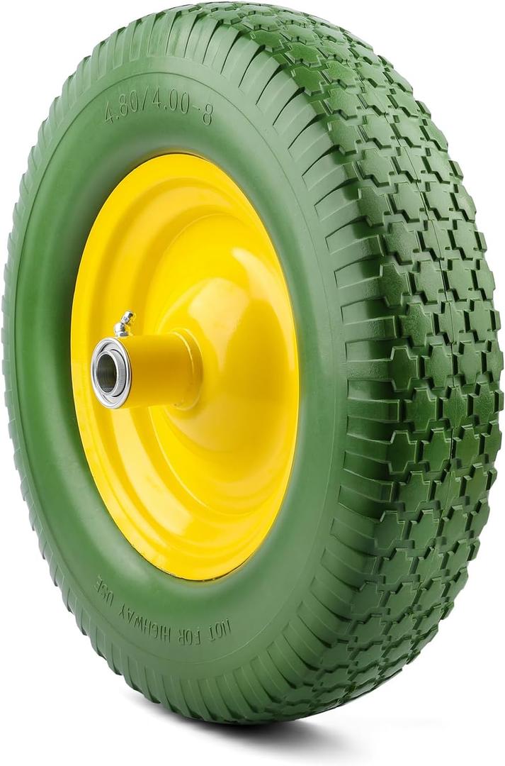 Wheelbarrow Tire - FLAT FREE- Never have a Flat Again - Universal Fit - Industrial Grade