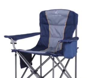 ALPHA CAMP 1 Pack Foldable Camping Chair Oversized Padded Heavy Duty Portable Quad Chair with Cooler Bag & Cup Holder Supports 450lbs, Black