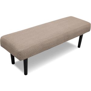 Stretch Bench Covers, Bench Seat Covers, Bench Cushions Covers, Printed Bench Seat Protector, Washable Bench Slipcover, Rectangle Bench Covers for Dining Room, Living Room, Kitchen (Twill camel) 42"D x 15"W x 3.2"H