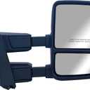 Replacement Passenger Right Side Door Towing Mirror Power and Heated with Signal Light and BLIS Textured and Chrome Back Cover For Ford F-150 F-250 F-350 F-450 F-550 Super Duty from 2015 to 2020