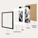 eletecpro 14x14 Picture Frame Set of 3, Display 10x10 with Mat, Black, 14x14 for 10x10