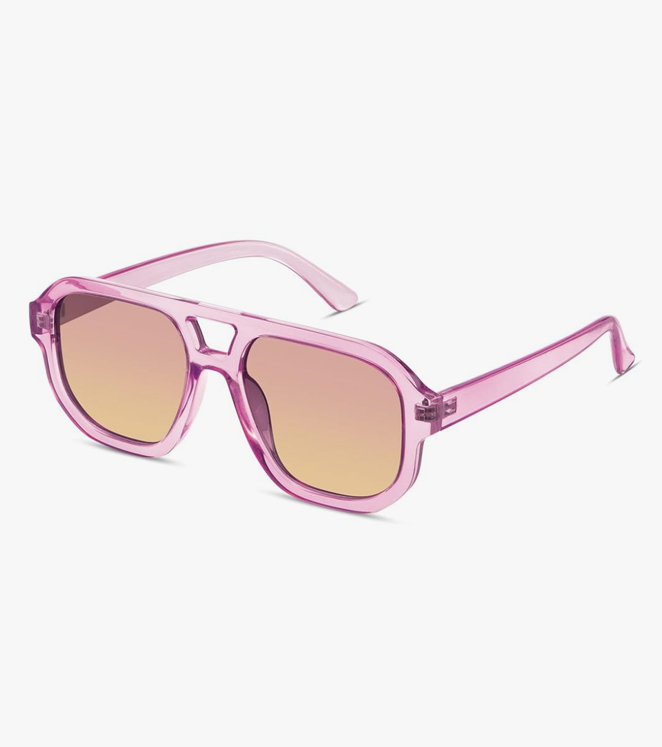 livho Trendy Polarized Square Aviator Sunglasses Women Men Square Eyewear Frame, Retro Sun Glasses for Women Men 2025 Shades