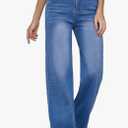 LaiyiVic Wide Leg Jeans for Women High Waisted Stretchy Straight Pants Leg Boyfriend Baggy Jeans Size 4