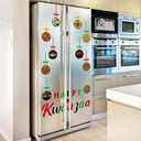 32 Pcs Kwanzaa Magnets for Garage Door Refrigerator Magnets Decorations Happy Kwanzaa Decoration Kente African Black Christmas Ball Home Decor