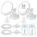 Maymom Pump Parts Compatible with Spectra S2 S1 Replacement Kit for Spectra Pump Parts 24 mm Flange Duckbill Valve Tube Bottle Backflow Protector, Not Original S2 S1 Accessories