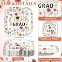 Funnymoom 100 Pcs Wildflower Graduation Party Supplies 2026 Paper Plates and Napkins, 7 Inches Disposable Plates 13 Inches Dinner Napkins Party Decorations, Serves 50 (Colorful,Grad)